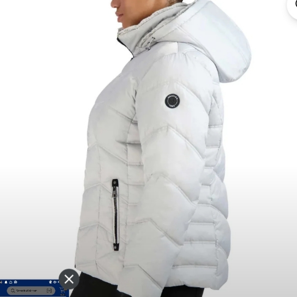Nautica Puffer Hooded Jacket - Women's Winter Coat - Picture 3 of 3